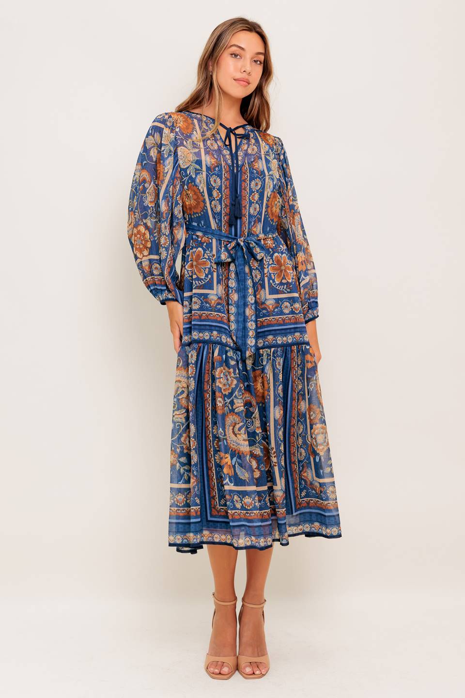 BOHEMIAN TAPESTRY WOVEN MIDI DRESS Flying Tomato